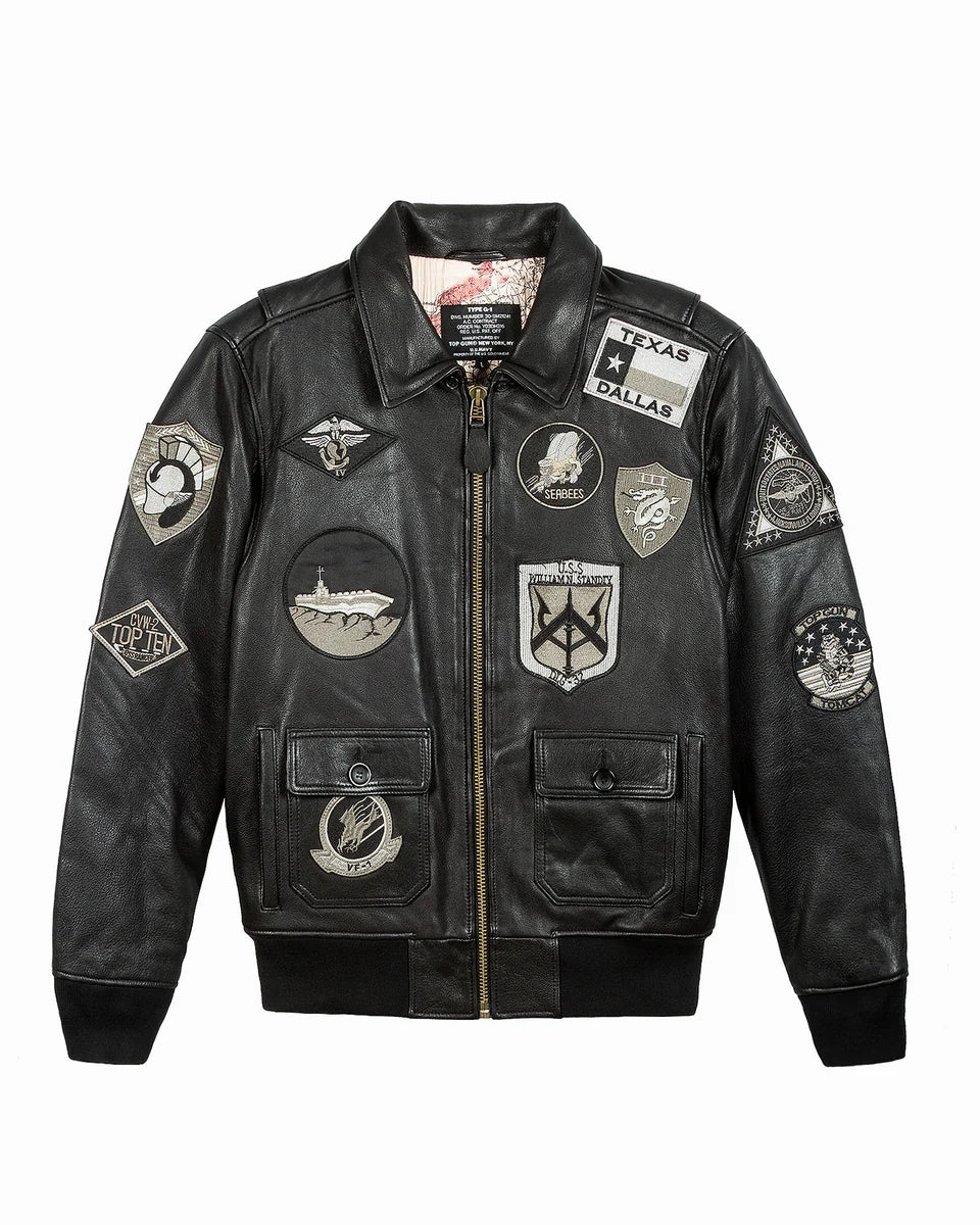Top Gun® Official Signature Series Leather Jacket 2.0 With Removable Mouton Collar