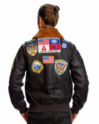 Top Gun® Official Signature Series Leather Jacket 2.0 With Removable Mouton Collar