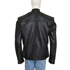 Mens Simple Black Leather Jacket