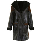 Two Tone Lamb Fur Hooded Coat