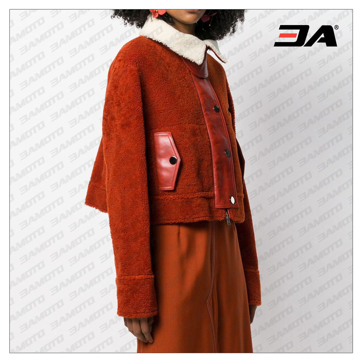 Two-tone Shearling Fur Leather Jacket