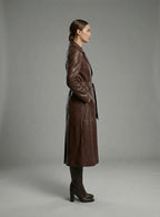 Women’s Marciano Lana Long Leather Coat – Luxury Designer Trench Style