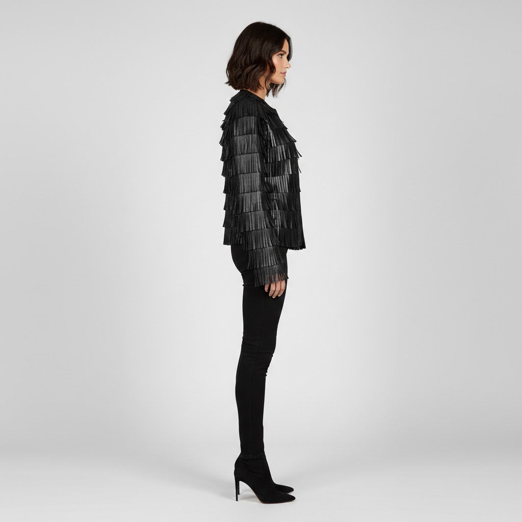 Women's Full Fringe Leather Jacket - Leather Outlet
