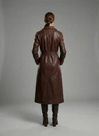 Women’s Marciano Lana Long Leather Coat – Luxury Designer Trench Style