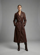 Women’s Marciano Lana Long Leather Coat – Luxury Designer Trench Style