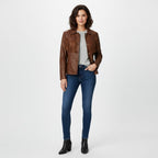 Women's Brown Fringe Western Leather Jacket - Leather Outlet