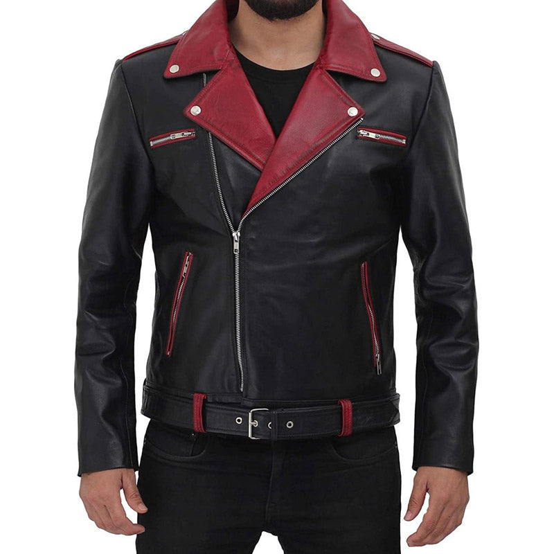 Red Black Devil Leather Jacket