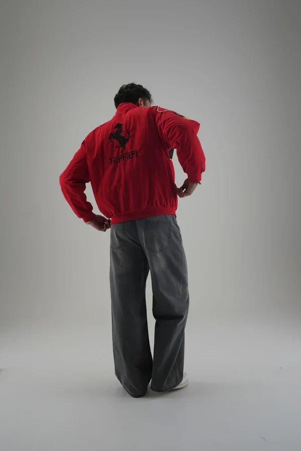 Red Ferrari Embroidered Jacket – F1 Sponsor Edition