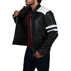 Mens Simple Black Biker Jacket