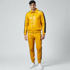 Men's Yellow Leather Track Suit jogging Sweatsuit