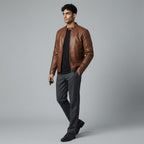 Men's Quilted Biker Leather Jacket