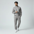 Grey Leather Track Suit Sweatsuit for men's