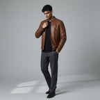 Men's Quilted Biker Leather Jacket