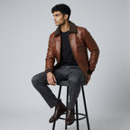 Maverick Leather Bomber Jacket