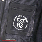 Hot Leathers VSL1018 Ladies 'Pink Paisley' Lined Black Leather MC Vest