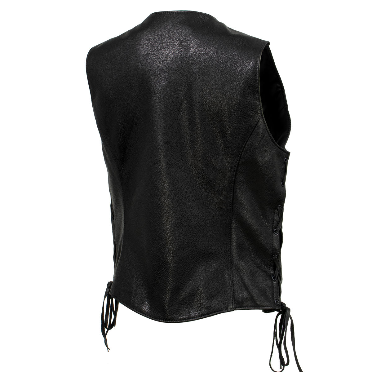 Milwaukee Leather USA MADE MLVSL5002 Women's Black Kitten Leather Motorcycle Vest with Side Laces