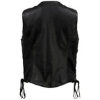 Milwaukee Leather USA MADE MLVSL5002 Women's Black Kitten Leather Motorcycle Vest with Side Laces