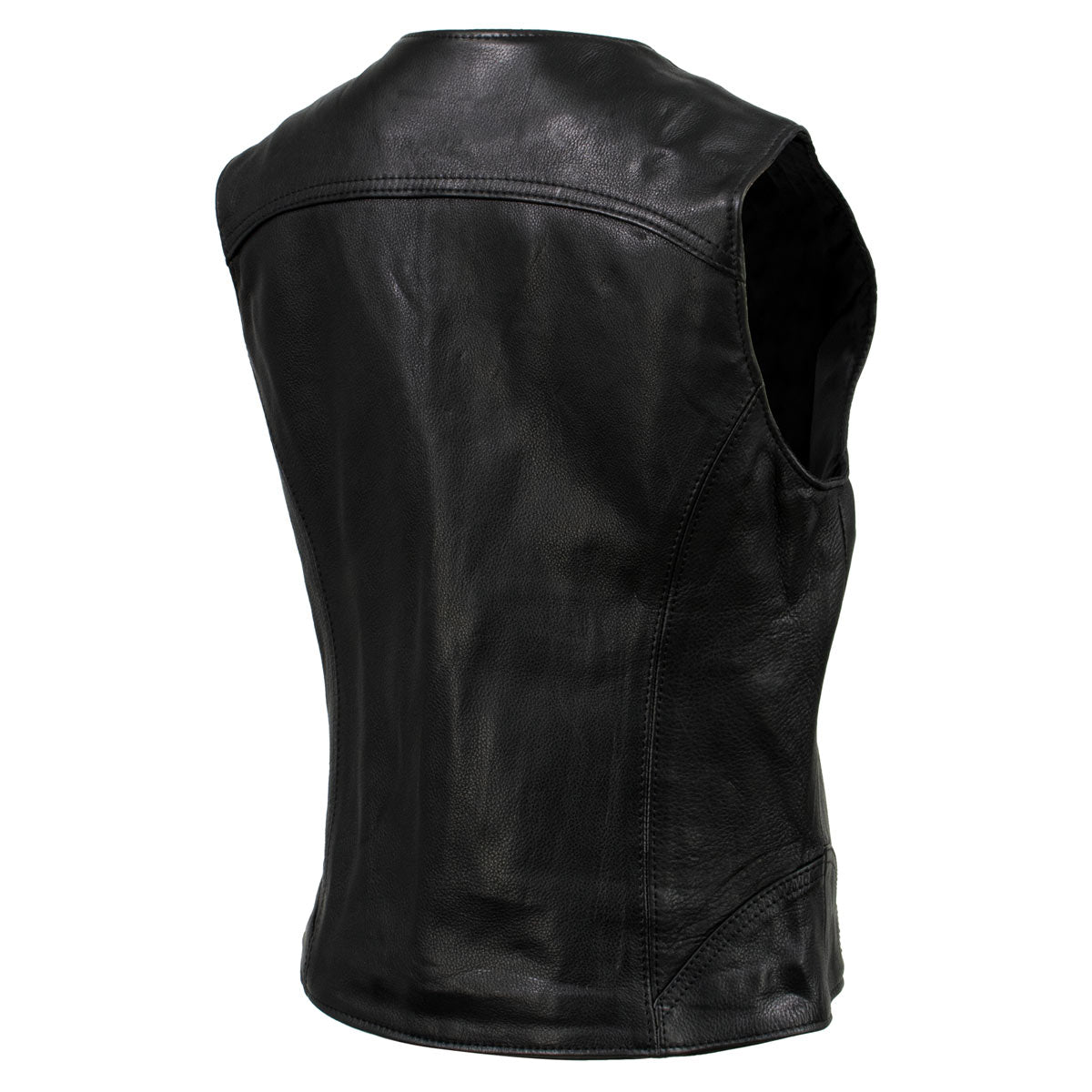 Milwaukee Leather USA MADE MLVSL5003 Women's Black Speed Queen Motorcycle Leather Vest with Front Zipper