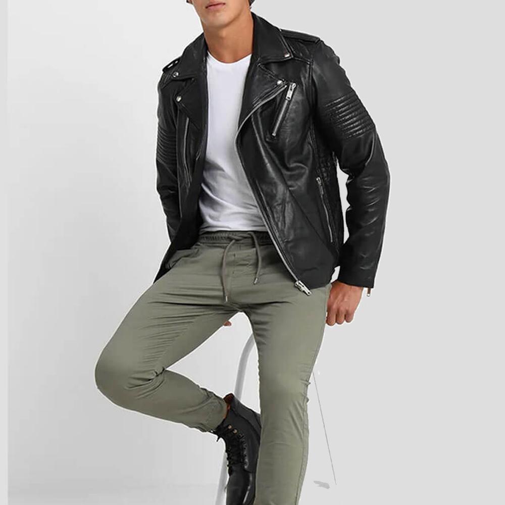 Wesley Black Quilted Leather Jacket