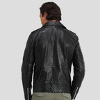Wesley Black Quilted Leather Jacket