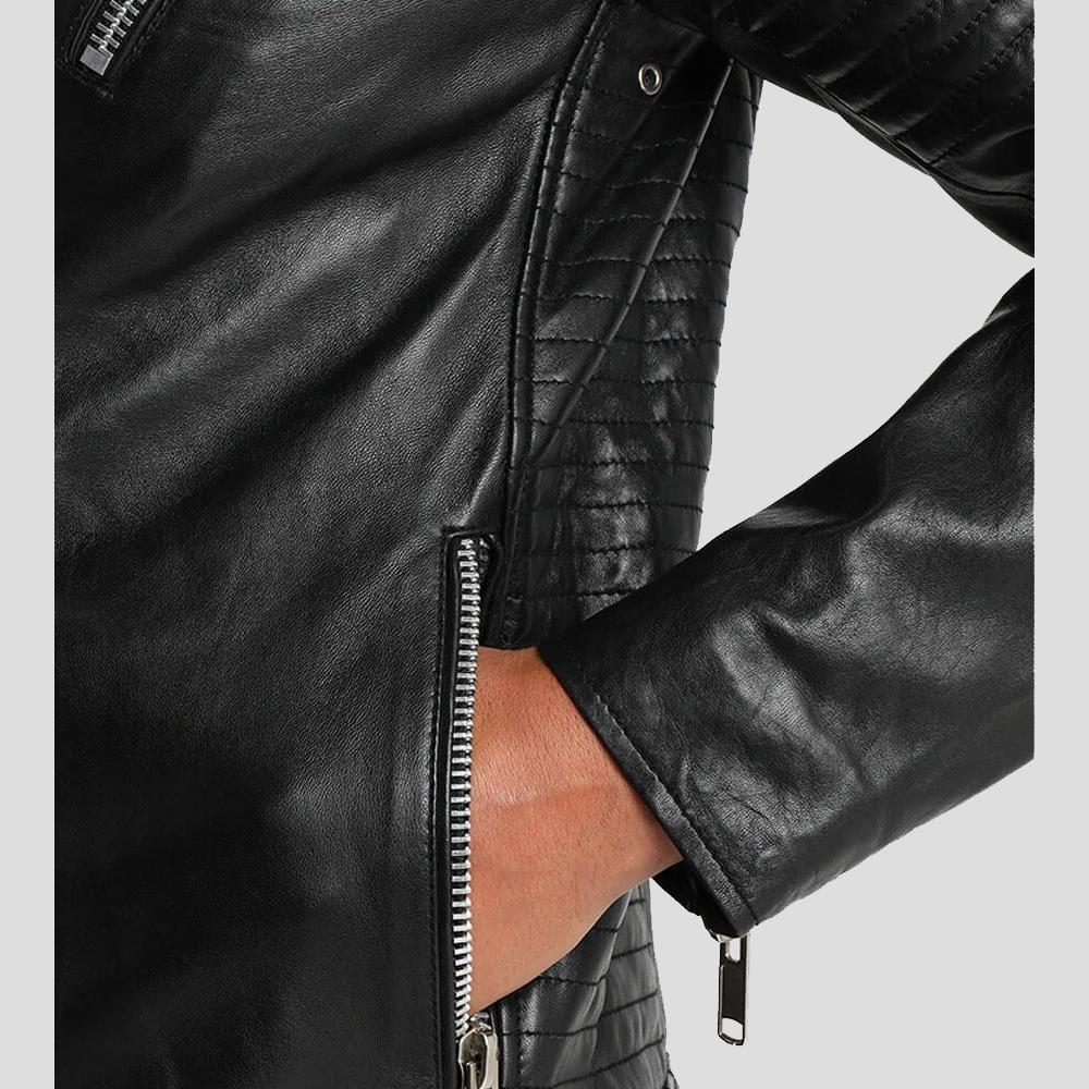Wesley Black Quilted Leather Jacket
