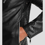 Wesley Black Quilted Leather Jacket