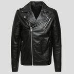 Wesley Black Quilted Leather Jacket