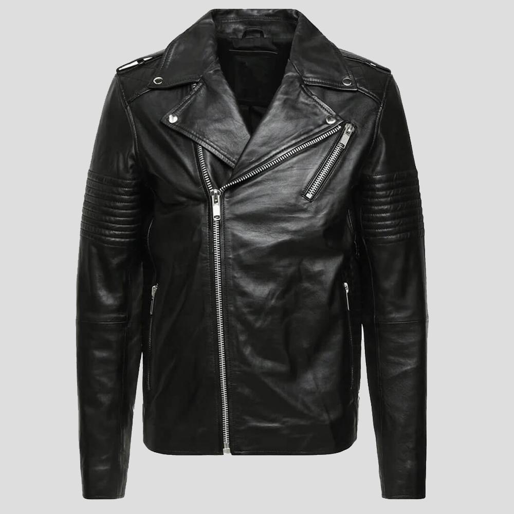 Wesley Black Quilted Leather Jacket
