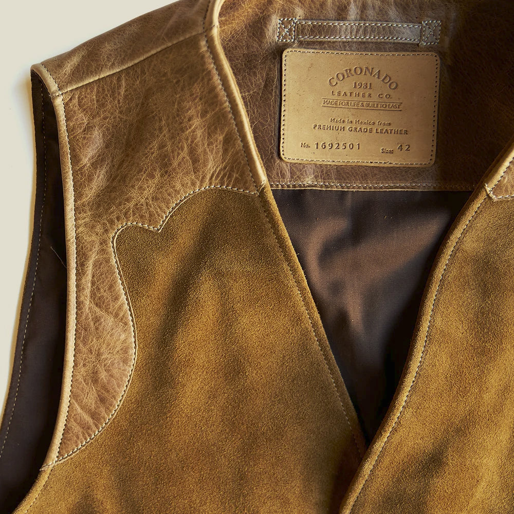 Men’s Tan Suede Ranch Vest