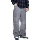 Wide Leg Grey Suede Leather Pants for Men by Avanzar Leather
