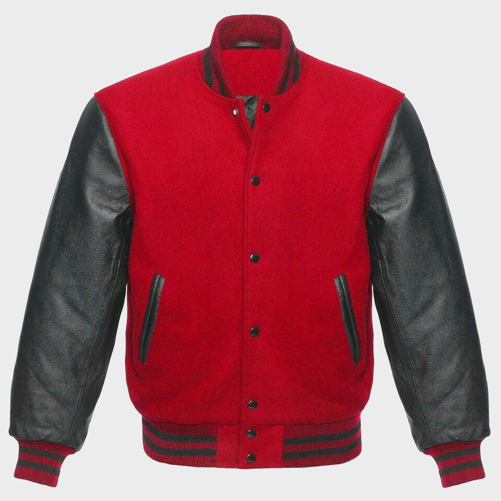 Women Red Varsity Jacket