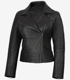 Women’s Black Leather Moto Jacket – Avanzar Leather