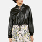 Women’s Black Genuine Leather Bomber Jacket