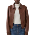Womens Brown Short Blouson Jacket