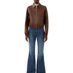Womens Brown Short Blouson Jacket