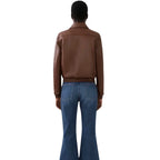 Womens Brown Short Blouson Jacket