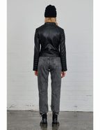 Women's Black Cafe Racer Leather Jacket
