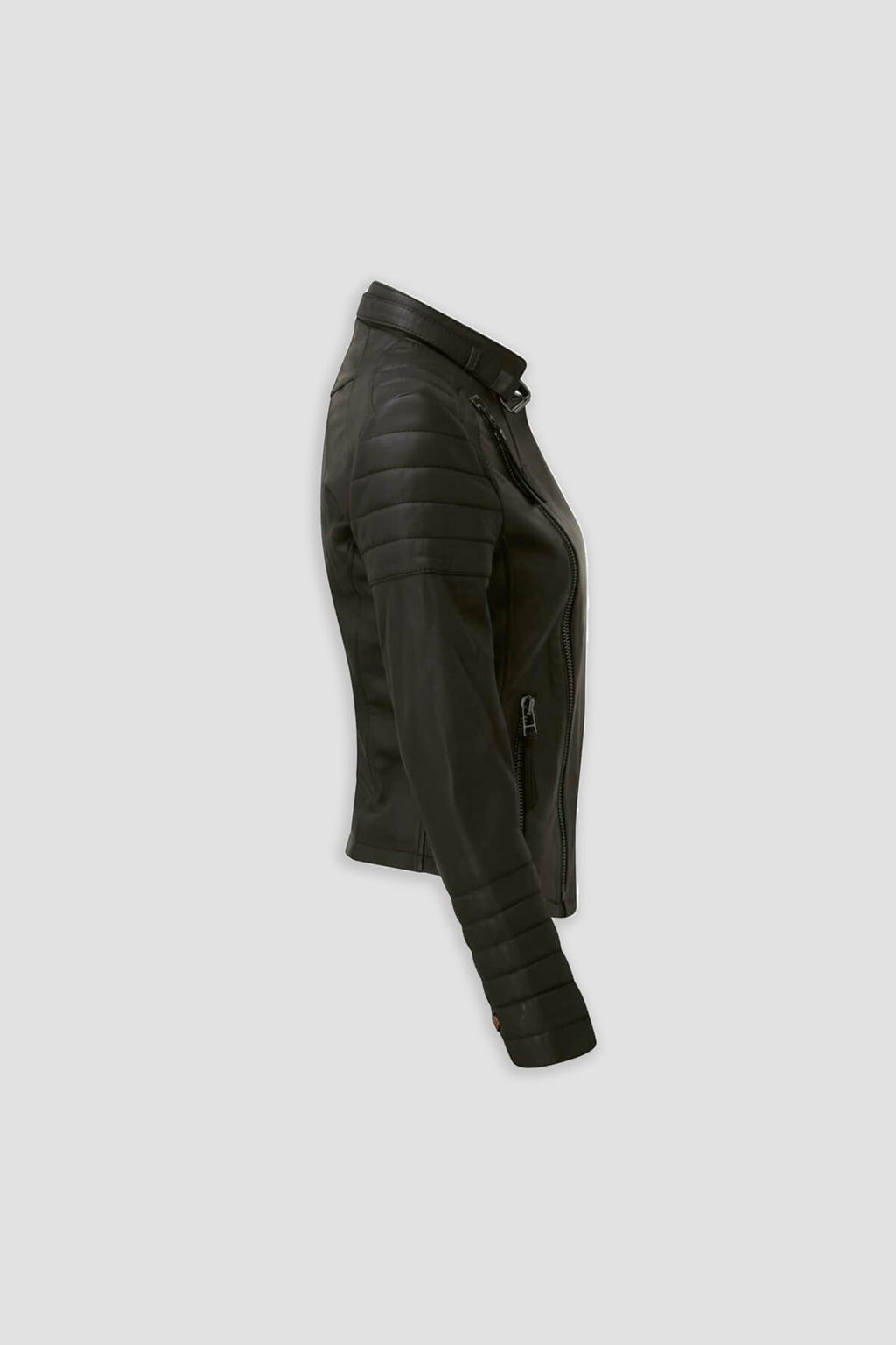 Women's Black Cafe Racer Leather Jacket