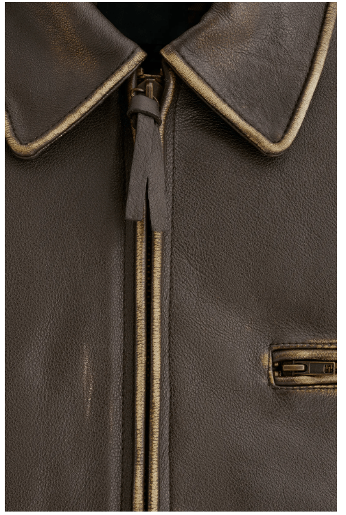 Women's Dark Brown Distressed Vintage Leather Jacket