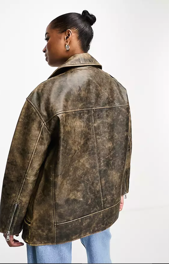 Women's Vintage Distressed Leather Jacket