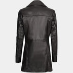 Women's Stylish Lambskin Leather Long Trench Coat