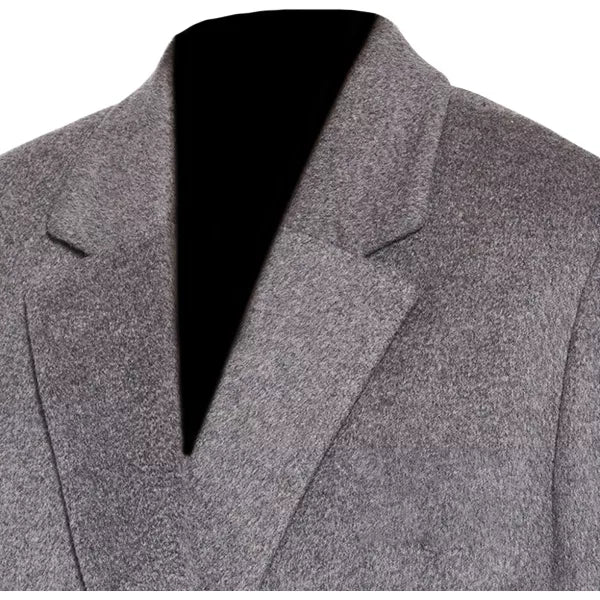Womens Grey Double Breasted Wool Coat