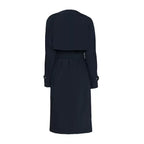 Women’s Long Navy Blue Trench Coat