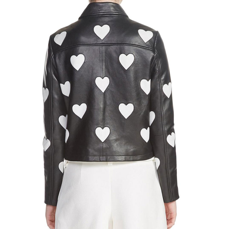 Women’s Motorcycle Maje Heart Leather Jacket
