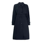 Women’s Long Navy Blue Trench Coat
