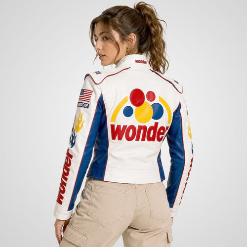 Women’s Ricky Bobby Racing Leather Jacket | Talladega Nights Inspired Cosplay Costume