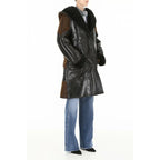 Two Tone Lamb Fur Hooded Coat