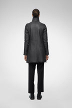 Women's Black Shearling Fur Leather Coat