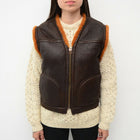 Women's Vintage Quality Leather Sheepskin Shearling Vest