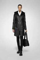 Women's Black Sheepskin Fur Leather Coat
